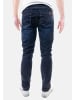 Jaylvis Regular Denim Jeans mit Kontrastnähten und Falten in Dunkelblau