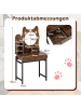 COSTWAY Schminktisch in Katzenform mit Spiegel & Beleuchtung in Braun