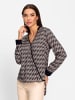 Heine Druckbluse in taupe-schwarz-bedruckt
