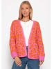 SASSYCLASSY Kurzer Cardigan mit Leo-Print in Rosa