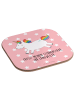 Mr. & Mrs. Panda Glasuntersetzer Einhorn Happy mit Spruch in Rot Pastell