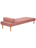 Beliani Chaiselongue NIORT in Rosa/Heller Holzfarbton - (W) 74 x (H) 40 x (L) 200 cm