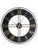 Beliani Wanduhr PERIGNY in Schwarz/Gold - (W) 80 x (H) 80 x (L) 4 cm