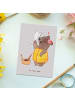Mr. & Mrs. Panda Postkarte Saunameisterin Herz ohne Spruch in Grau Pastell