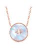Valero Pearls Halskette aus Edelstahl mit Preciosa und Perlmutt in roségold
