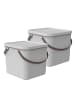 Rotho 2er-Set Aufbewahrungsbox 40l mit Deckel in Mistletoe weiß