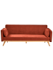 Beliani 3-tlg 3-Sitzer Sofa ASAA in Rot/Braun