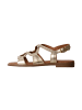 Divine Factory Flache Ledersandalen „Alénoa“ Gold
