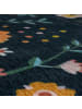 KADIMA DESIGN Teppich waschbar Flachgewebe, Florale, Rutschfest in Multicolor-Blau