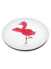 Mr. & Mrs. Panda Rund Magnet Flamingo Yoga ohne Spruch in Weiß