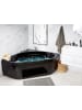 Beliani Eckbadewannen MEVES in Schwarz/Silber - (W) 140 x (H) 55 x (L) 140 cm