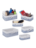 relaxdays 6-tlg. Aufbewahrungskorb Set in Grau/ Creme