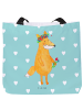 Mr. & Mrs. Panda Shopping Bag Fuchs Blumen ohne Spruch in Türkis Pastell
