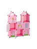 relaxdays Steckregal Prinzessinnenschloss in Rosa - (B)110 x (H)128 x (T)37 cm