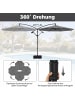COSTWAY 300 cm Sonnenschirm mit Ständer in Grau