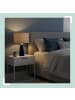 relaxdays Tischlampe in Beige/ Blau - (H)47 x Ø 40 cm