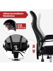 COSTWAY Ergonomischer Bürostuhl mit Verstellbarer Lendenstütze in Schwarz