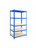 relaxdays Schwerlastregal in Blau/ Braun - (B)100 x (H)200 x (T)40 cm