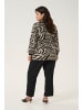 KAFFE curve Strickpullover KCvilma in Black/Feather G. Animal Knit