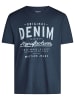 Mustang T-Shirt Basic Print Tee in Blau