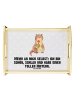 Mr. & Mrs. Panda Holz Tablett Otter Blumenstrauß mit Spruch in Grau Pastell