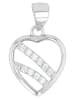 Adeliás Damen Anhänger – Herz Herzanhänger aus 925 Silber mit Zirkonia in silber