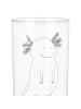 Mr. & Mrs. Panda Wasserglas Axolotl Glücklich mit Spruch in Transparent