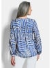 GOLDNER Grafische Viskosebluse mit Schlitz in blau / gemustert