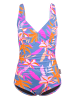 BECO the world of aquasports Badeanzug Tropical Flowers in blau-bunt