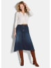 GOLDNER Bequemer Denim-Rock mit Formbund in dunkelblau