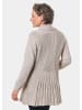 GOLDNER Kurzgröße:  Supersofte ausgestellte Strickjacke in sand / melange