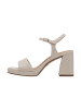 Tamaris Sandalen mit Absatz aus Leder Elfenbein-Lackleder