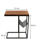 relaxdays Beistelltisch in Braun/ Schwarz - (B)30 x (H)63 x (T)51 cm