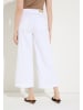 More & More verkürzte, weite Baumwoll-Stretch-Hose in white