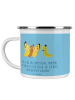 Mr. & Mrs. Panda Emaille Tasse Scheidung Neuanfang mit Spruch in Sky Blue