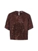 Marie Lund Pailletten-Shirt in schoko