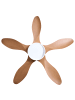 Beliani Deckenventilator mit Licht BARBET in Braun/Weiß - (W) 132 x (H) 50 x (L) 132 cm