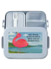 Mr. & Mrs. Panda Lunchbox Flamingo Stolz Design mit Spruch in Blau Pastell