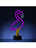 SATISFIRE LED Neonlicht Dekofigur Flamingo H: 30cm in pink, gelb