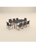 kommodly Gartenmöbel-Set Nida in Anthrazit / Braun - (B)220cm x (T)100cm x (H)74.5cm