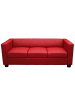 MCW 3er Sofa Lille, Leder, rot