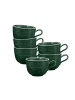 6er Set Milchkaffeetassen Terra in Moosgrün 400 ml
