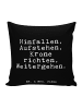 Mr. & Mrs. Panda 40 x 40 Kissen Hinfallen, Aufstehen, Krone rich... in Schwarz