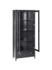 Beliani Vitrine NORNALUP in Schwarz - (W) 80 x (H) 180 x (L) 35 cm
