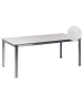 Beliani Gartentisch COSOLETO in Weiß/Silber - (W) 90 x (H) 75 x (L) 180 cm