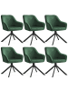 SONGMICS 6er-Set: Esszimmerstuhl Tyra in Grün-Schwarz - (B)60 x (H)81.5 x (T)58 cm