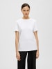 SELECTED FEMME Dünnes Basic Kurzarm Shirt SLFMYESSENTIAL in Weiß-2