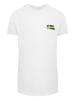 F4NT4STIC Long Cut T-Shirt Sweden Schweden Flagge in weiß
