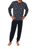 NORMANN Schlafanzug langarm Bündchen - 88795 in navy
