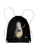 Mr. & Mrs. Panda Jutebeutel Pinguin Angler ohne Spruch in Schwarz